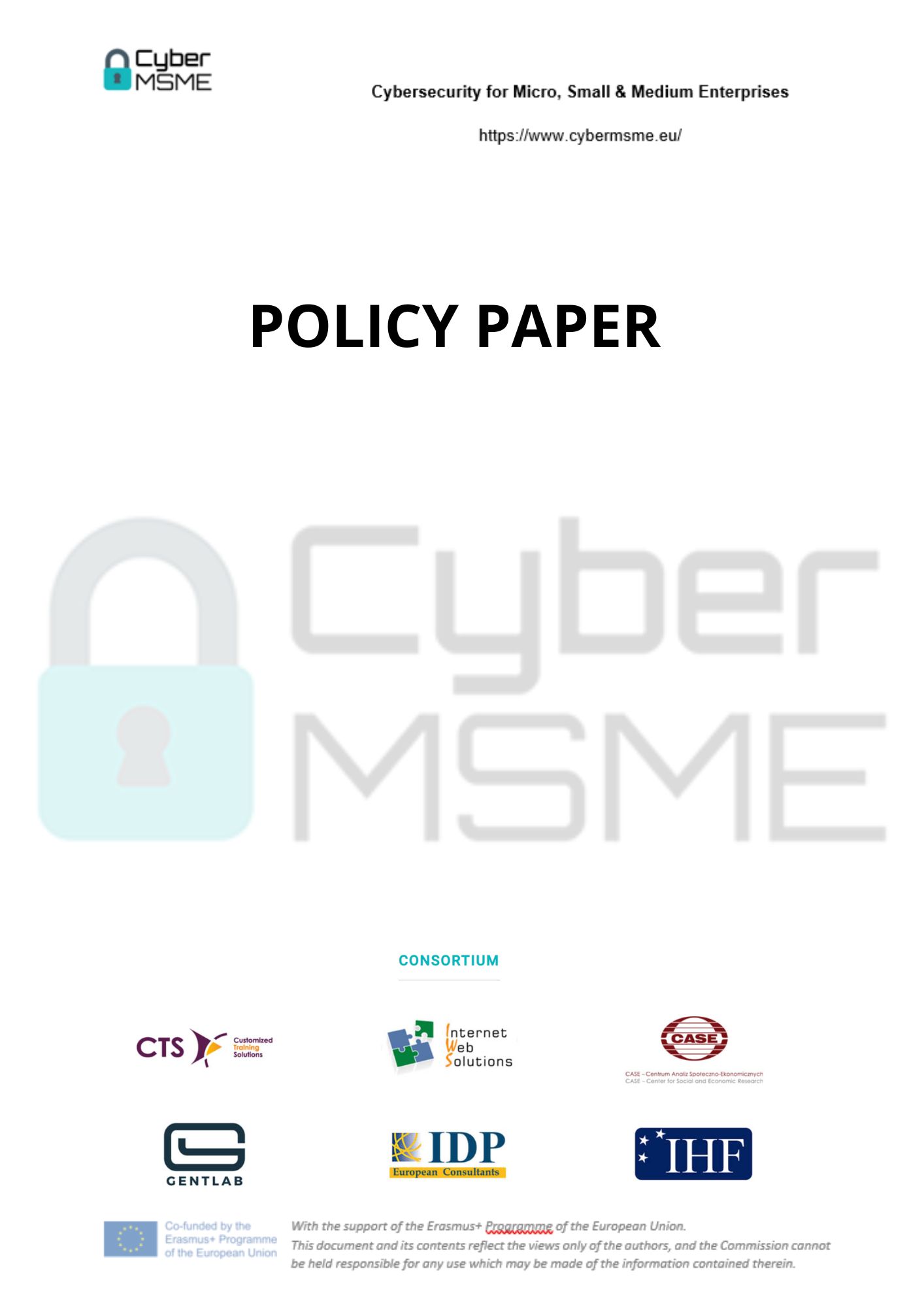 Recomendación política para la preparación cibernética de las pequeñas empresas y microempresas de la UE: